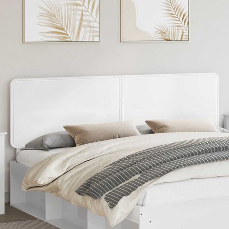 vidaXL Tête de lit Blanc Brillant Bois d'ingénierie (1/5)