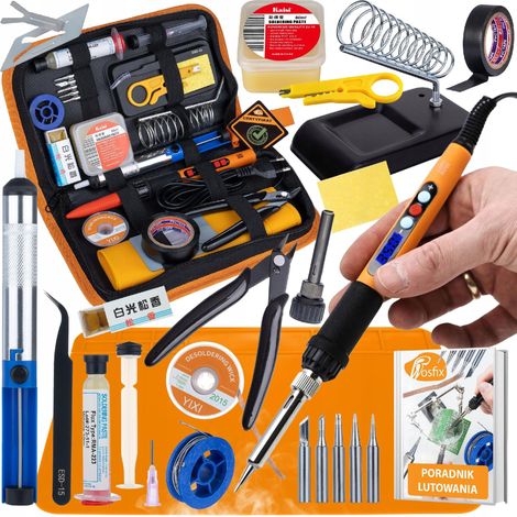 Rosfix SolderMaster 13in1 – Lötkolben 60W LCD Set Zubehör 200–450°C SMD THT (1/5)