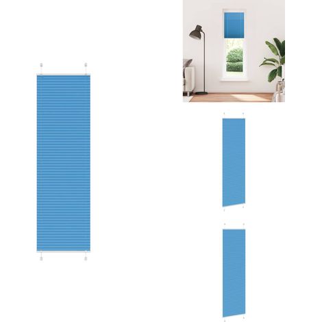Store plissé bleu 65x200 cm largeur du tissu 64,4 cm polyester - Store Plissé - Stores Plissés - Store Plissé De Fenêtre - Plisse Aveugle (1/5)