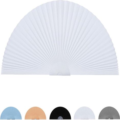 Voile de fenêtre en arc anti-lumière, store plissé temporaire demi-cercle, occultant pour fenêtre en arche, facile à poser, 1 pièce (Blanc, 91x46 cm) (1/5)