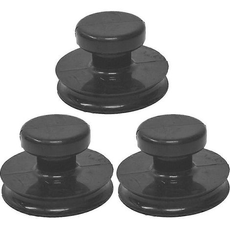 Filiyano-Lot de 3 ventouses pour bol chantant, avec poignée, pour la méditation. Couleur : noir, dimensions : 6 x 6 x 5 cm. (1/3)