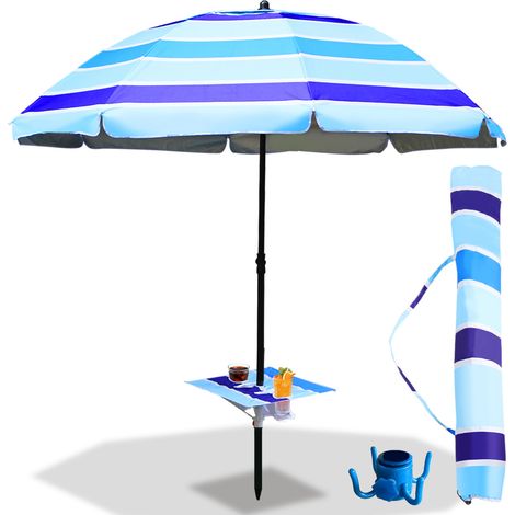 SWANEW Ombrellone da mare con protezione UV50+, struttura in acciaio, tessuto Oxford, regolabile, ideale per giardino, terrazzo o campeggio. (1/5)