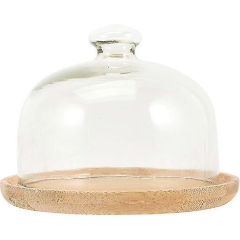Plat à gâteau avec cloche en verre 20,5 x 20,5 cm, couvercle pour dessert ou fromage