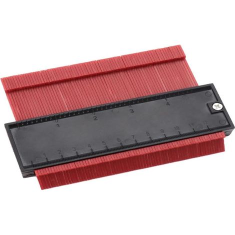 Calibrador de perfiles, calibrador de contornos irregulares, regla de arco, calibrador de contornos, muestreador de arcos, rojo 120 mm - empaquetado en una bolsa de plástico no magnética (1/5)