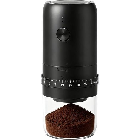 Tragbare elektrische Kaffeemühle – 40 Mahlgradeinstellungen – Wiederaufladbarer 1800-mAh-Akku – Keramikmahlwerk (1/5)