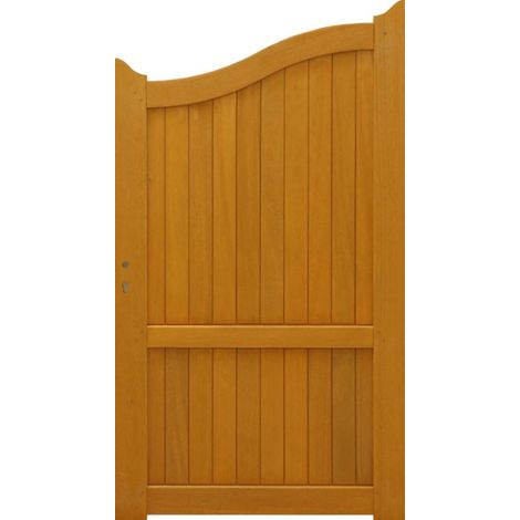 Puerta peatonal de madera maciza de 1 m de largo por 1,60/1,80 m de alto, con acabado en madera (1/4)