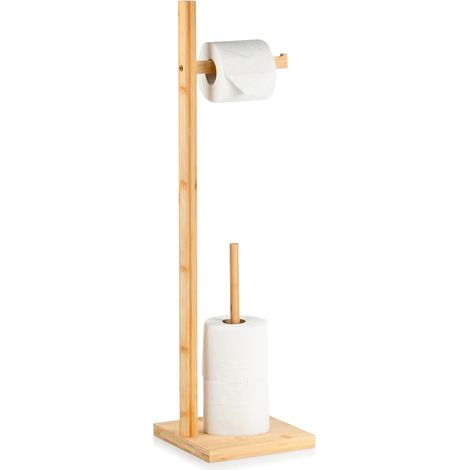 Portarotolo di carta igienica autoportante in bambù, per bagno, 70 cm (1/5)