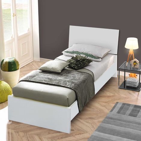 LETTO SINGOLO CON GIROLETTO BIANCO OPACO (1/5)