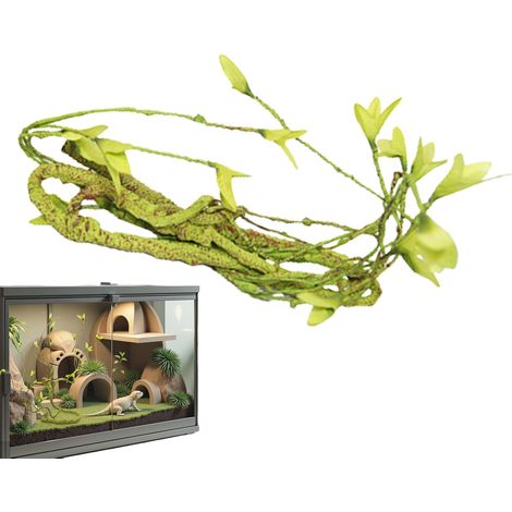 Branches pour Reptiles À Grimper,Artificielles Souples et Cachettes Lianes d'escalade De 104 Cm pour Habitat De Gecko Léopard Caméléon Dragon Barbu