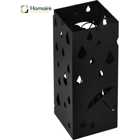 HOMAIRE Schirmständer à 4 Haken avec Tropfschale en acier noir