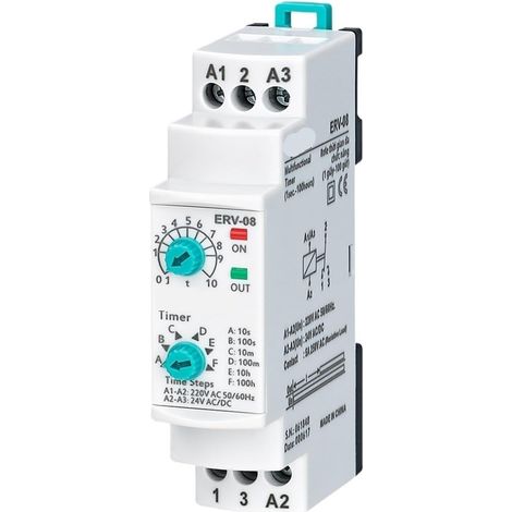 Relais temporisé multifonctionnel ERV-08 avec temporisation (1/5)