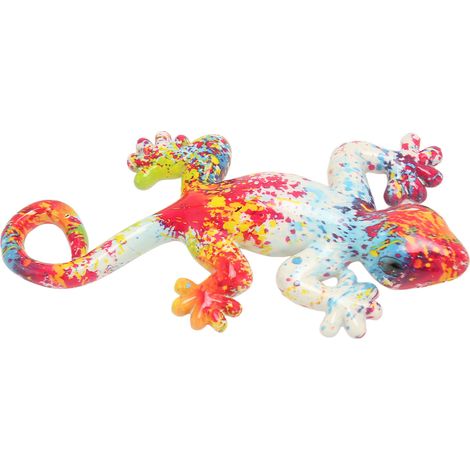 Décoration murale lézard aux couleurs vives, résine résistante aux UV, 15 cm de long, 7,9 cm de large, sculpture de jardin pour maison ou bureau, type 3 (1/5)
