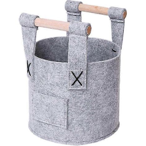 Panier de rangement gris à main, idéal pour les vêtements et les articles ménagers. Ce panier multifonctionnel avec poignée peut également servir à ranger les accessoires pour animaux et divers objets (1/5)