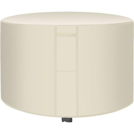 Copertura protettiva impermeabile per mobili da giardino rotondi, tessuto Oxford 420D, antivento, protezione UV, beige 185 x 95 cm