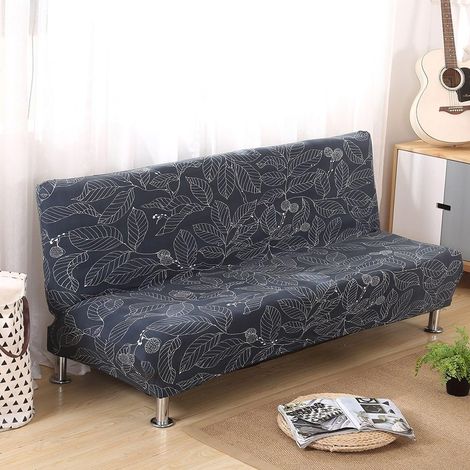 Imprimé sans accoudoirs Housse de canapé Stretch Slipcover Tissu Polyester Doux Lit Protection pour canapé Canapé Slipcover Spandex élastique Vintage Simple Moderne Pliante Canapé Shield (1/5)