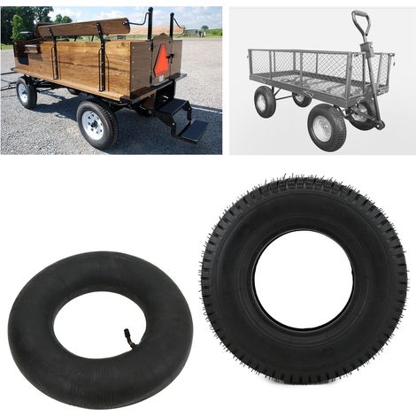 Jeu de 4 chambres à air en caoutchouc renforcé nylon pour chariots et diables, dimensions 16x4 pouces.