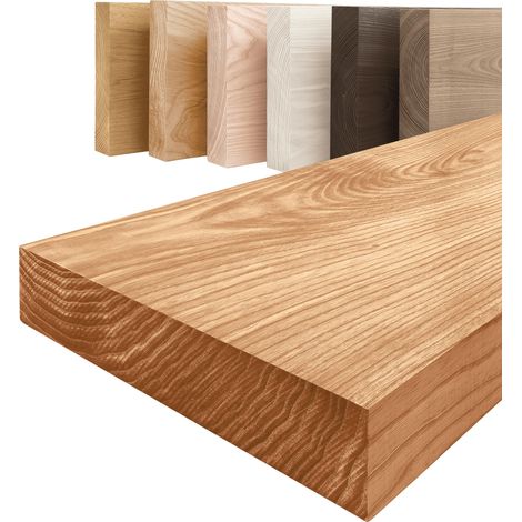LAMO Manufaktur Étagère murale en bois massif, bord régulier droit, étagère flottante PURE, sans fixations, sans trous, Foncé 100cm, LWG-01-A-004-100 (1/5)