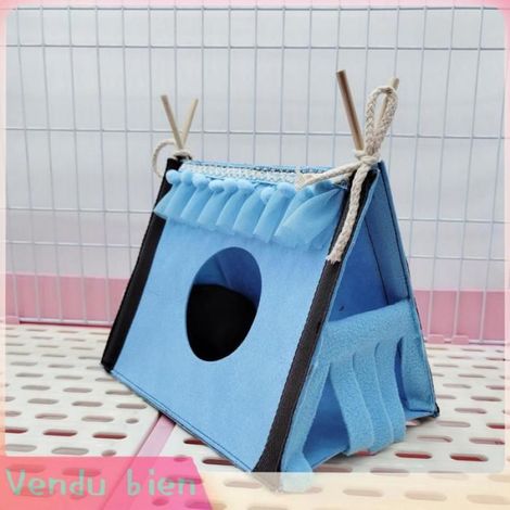 Garosa Tente tunnel pour cachette de cochon d'Inde Tente de cachette pour Hamster, lapin, Rat, Tunnel, animalerie jouet Bleu (1/4)