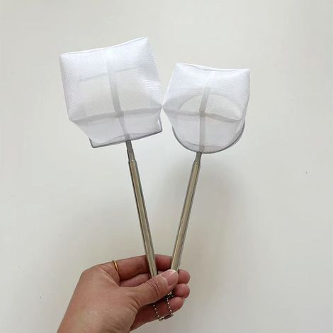 Épuisette de pêche - 8 x 8 cm - Extensible - Petite épuisette - Accessoires pour aquarium - Lot de 2 (1/4)