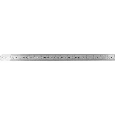 Règle en acier inoxydable de 30 cm Graduations claires Mesures précises Double graduation Règle de dessin et de traçage (1/5)