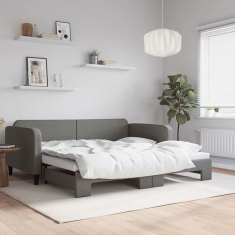 Daybed with Trundle without Mattress Dark Grey 90x190 cm Single vidaXL (1/5)
