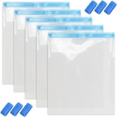 Sacchetti sottovuoto da viaggio – 6 pezzi (50 x 70 cm), con cerniera impermeabile, ideali per vestiti, piumoni e cuscini