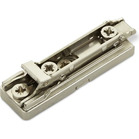 Salice Blitz-Montageplatte Linear H2 Exzenterverstellung mit Euroschrauben Nickel matt