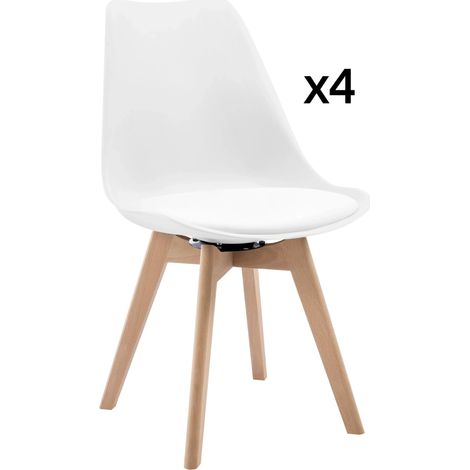 GagaChaise de salle à manger pivotante blanche lot de 4 (1/5)