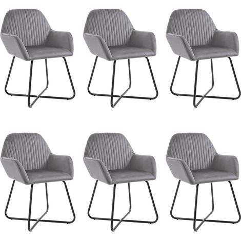 Sillas de comedor 6 unidades terciopelo gris vidaXL