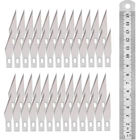 Lames de Rechange pour Cutter de Précision, Lame Scalpel Lames de Rechange pour Cutter de Précision Couteau pour Loisirs Créatifs pour Travaux Manuels Scrapbooking Arts de Bricolage (1/5)
