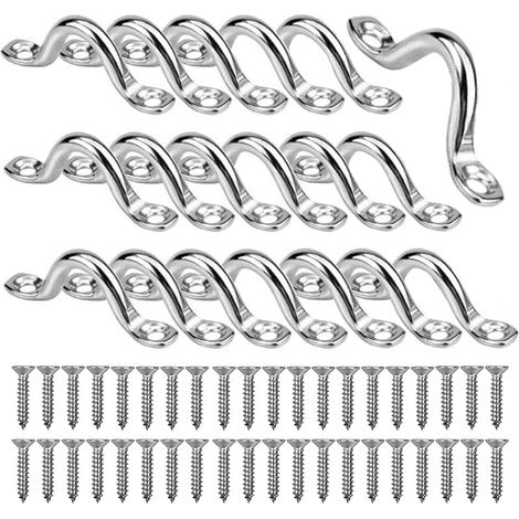 20 Pièces Boucles de Pont pour Kayaks Plaque Oeillet 5mm Pontet INOX Marine en Acier Inoxydable 304 Forme à Bosse Boucle Fixe avec 40 Pièces Vis pour Kayak Canoe Rigging (1/5)