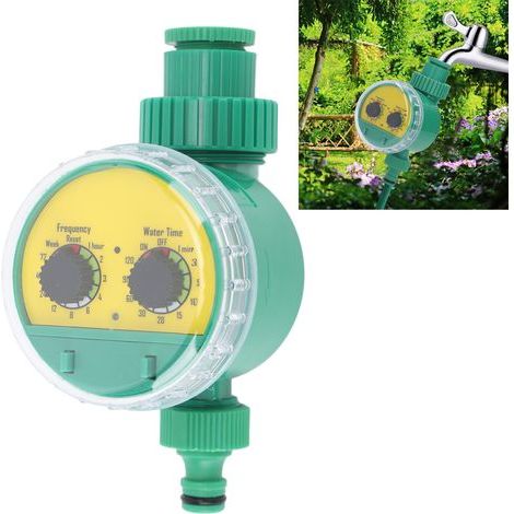 Programmeur d’irrigation automatique G3/4 - Contrôleur d’arrosage simple pour jardins, terrasses et balcons avec timer 1-120 min, installation sans outils, pression 1-6kg (1/4)
