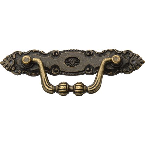 4 Pcs Poignee Tiroir Ancienne Zinc Poignée de Tiroir en Bronze Bronze Poignée Meuble Vintage Décoration Poignée de Porte Rétro Avec Vis pour Porte de Meuble Armoire Tiroir (1/5)