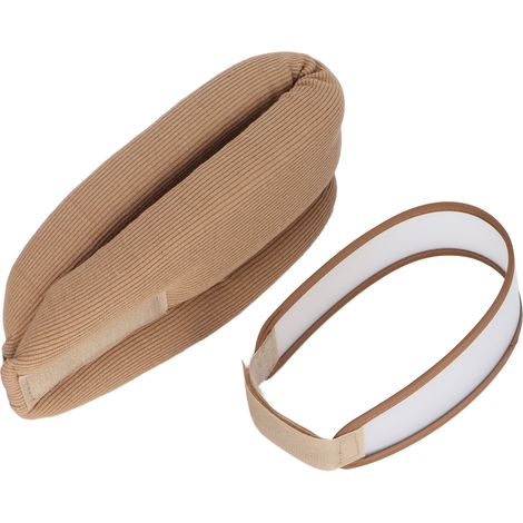Appui-cou éponge douce tracteur cervical avec sangle de fixation PVC pour soulager douleurs cervicales sommeil marron (1/5)