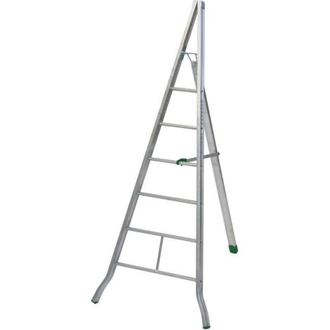Echafaudages Stéphanois – Échelle fruitière en aluminium 2,50 m – 1x6 marches – Charge max 100 kg – Base évasée pour stabilité – AG250 (1/4)