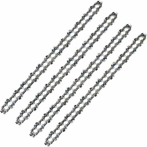 Chane de trononneuse 52 Maillons, Pas de 3/8\" LP, Jauge 050\" (1,3mm) Faible Rebond (Low-Kickback), Lot de 4 Chanes de Trononneuse 52 Entraineurs pour Guide-Chane de 14\" (35 cm) (1/4)