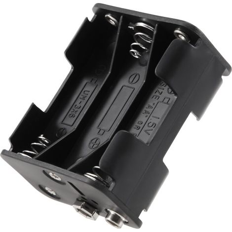 Double cotes 6 x 1.5 V AA boitier de la pile noir (1/4)