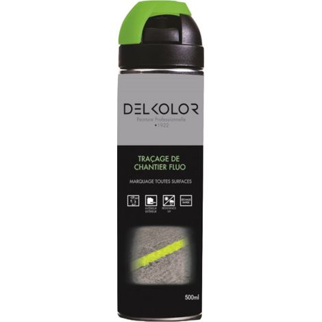 Delkolor Peinture de traçage et marquage au sol fluo 500 ml  Couleur: VERT