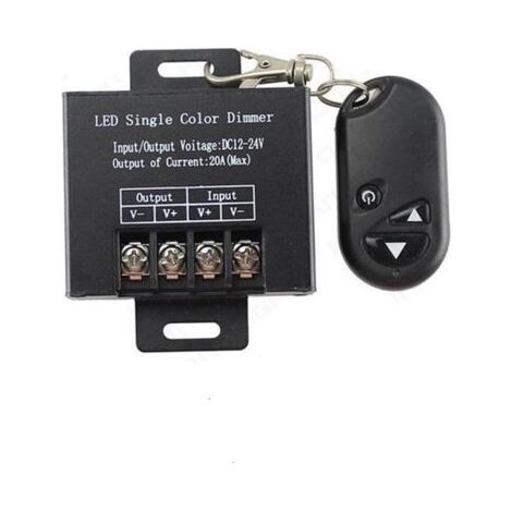 BUNTHAUS DC12V 24V 20A LED SMD Variateur métallique Gradateur Dimmer Sans Fil Télécommande Interrupteur (1/5)
