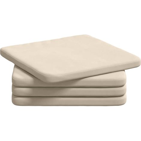Sitzkissen 4 pcs Beige 40 x 40 x 3 cm Mikrofaserstoff vidaXL (1/5)