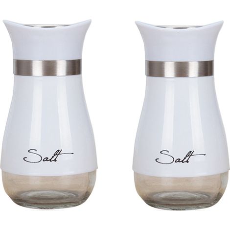 2 salière et poivrière, fond en verre transparent, couvercle en acier inoxydable, réglage multiple du débit, usage polyvalent (1/5)