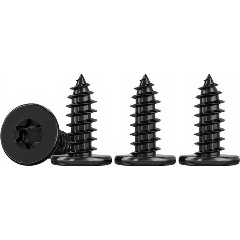Mince Vis Autotaraudeuses à Tête Plate Noir M5x10mm Vis Torx à Bois Inox 304 Vis Placo à Tête, Entièrement Fileté, 50 Pièces (1/5)