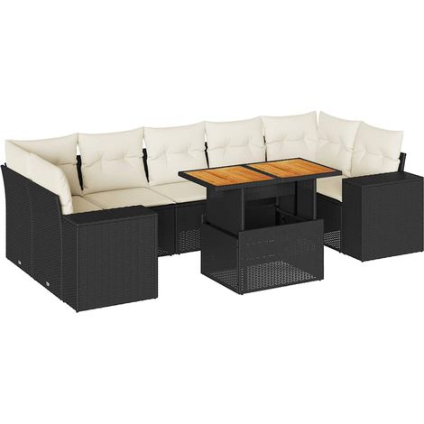 Maison Exclusive - Set de sofás de jardín y cojines 8 piezas ratá