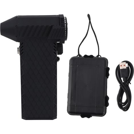 Souffleur à jet sec portatif 8000 mAh 110 000 tr/min, ventilateur turbo puissant pour clavier et nettoyage de voiture, noir (1/5)