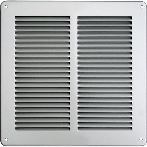 Grille ventilation métal 240x240mm avec moustiquaire - Couleur aluminium