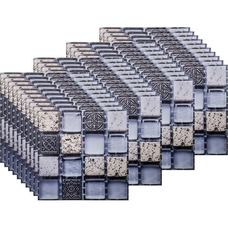 40PCS Stickers Carrelage, Carrelage Adhesif Mural Cuisine Salle de Bain Carreaux Mosaique Autocollant Stickers Muraux Autocollant Decoratif (10 X 10 cm / 4 X 4 Pouces) (1/5)