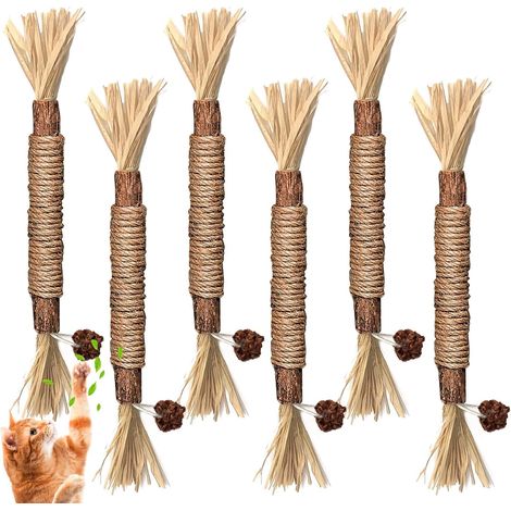 Pièces Bâtonnets Herbe à Chat, Bâtonnets d'herbe à Chat, Bâtons à Mâcher pour Chats, Jouets pour Chats, Jouets de Soins Dentaires pour Chats, Bâtonnets Herbe à Chat pour Grincer des Dents (1/5)