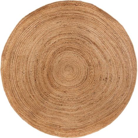 Atmosphera – Tapis rond en jute végétal 160cm – Design tressé naturel – Poids 3,6kg – Pour salon et chambre – Épaisseur 0,5cm (1/2)