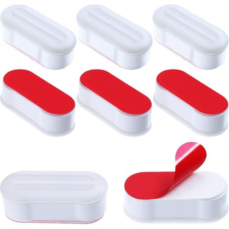 Lot de 8 tampons pour abattant WC,Coussinets autocollants pour siège de toilette,Protection silencieuse anti-choc en TPE et ABS,Couleur blanche (1/5)