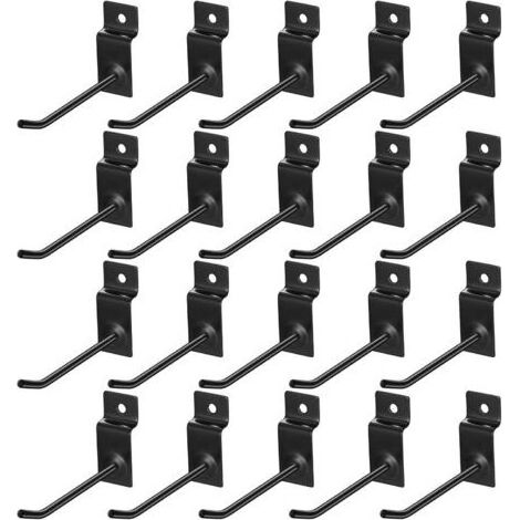 20 Pcs Crochet pour Panneau Perforé Mural, 10cm Crochets pour Panneaux Perforés, Crochet Panneau Perforé Porte Mural, Crochets Muraux pour Garages, Remises à Outils, Ateliers (1/5)